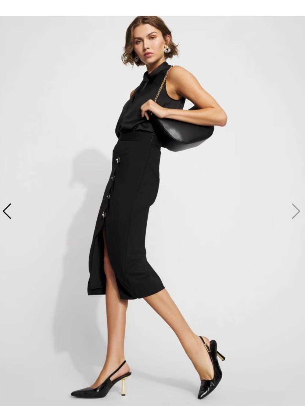 WHBM Asymmetrical Faux-Wrap Pencil Skirt - Picture 5 of 9